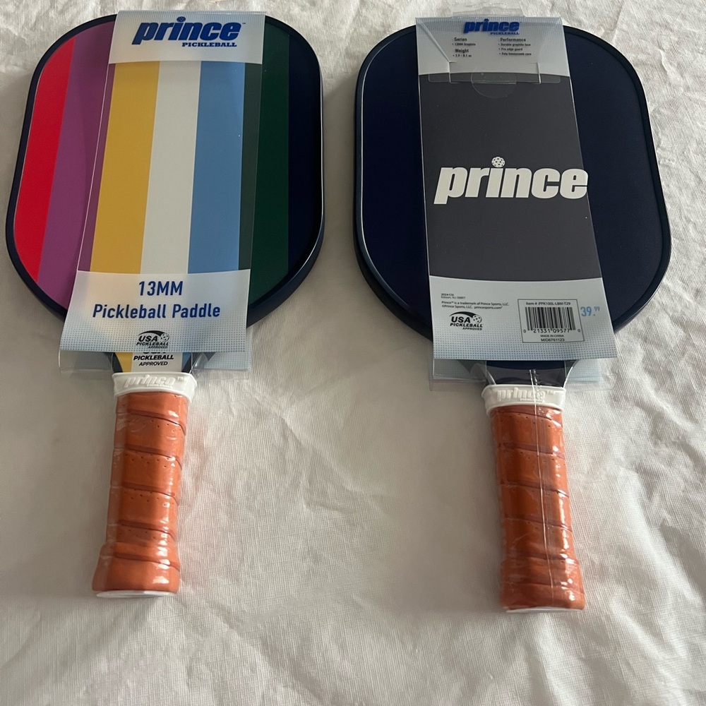 Prince Pickleball Paddle with Striped Multicolor Design-sold as a pair